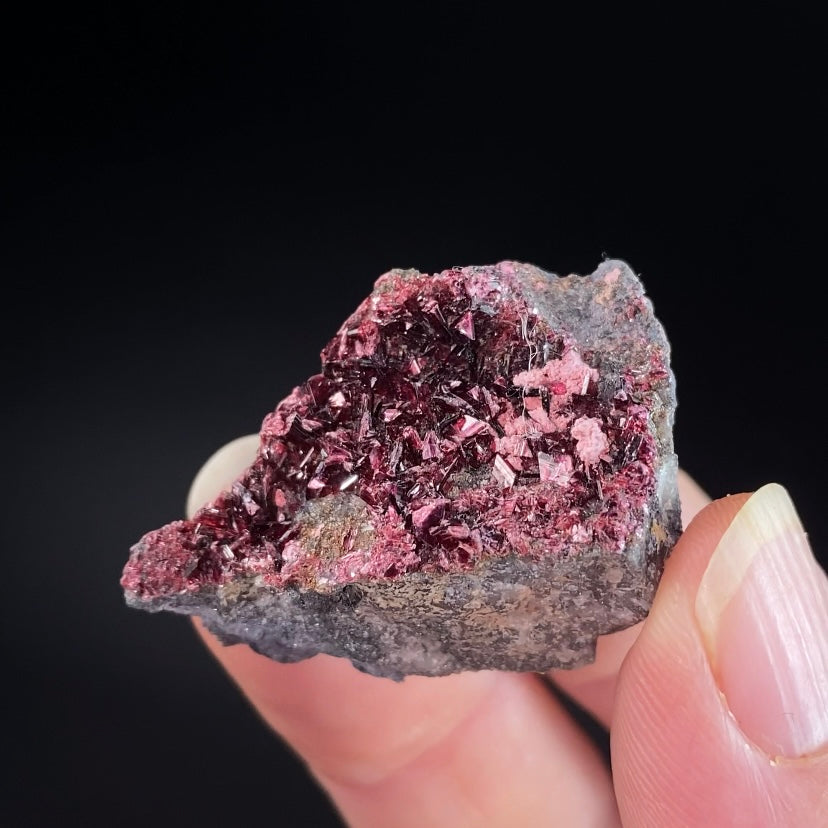 Deep Red Erytherite Crystals on Matrix, Bou Azzer District, Morocco