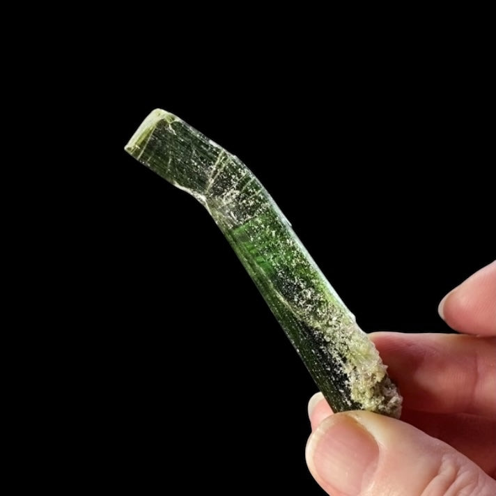 Green Tourmaline Crystal with Natural Bend