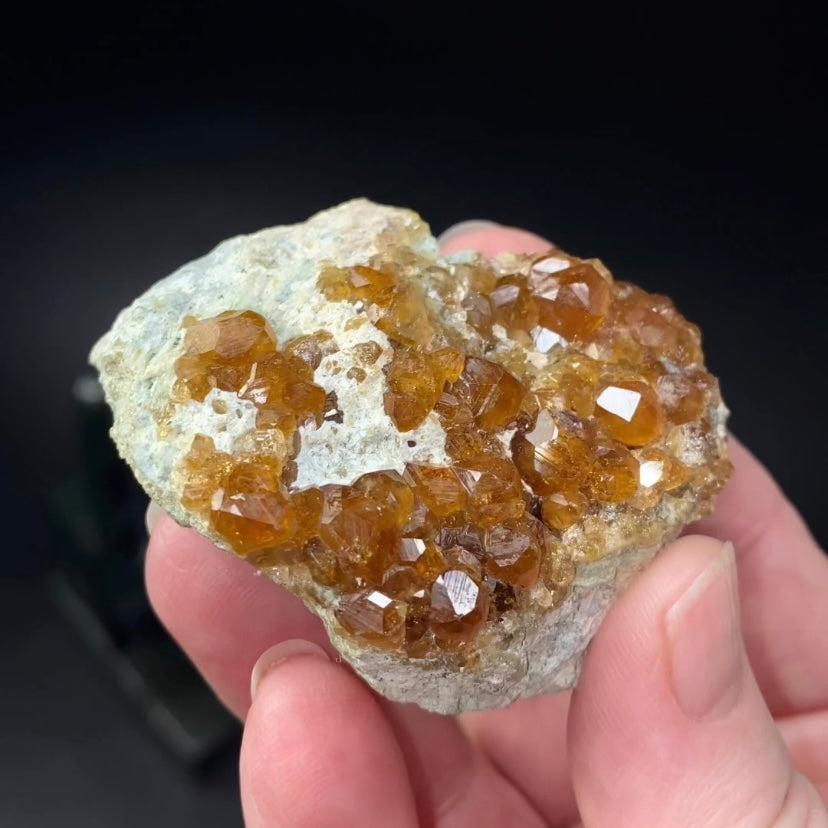 Orange Garnet Crystals on Matrix from Mohmand Agency, Pakistan