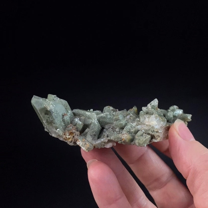 Lustrous Chlorite Included Quartz Cluster