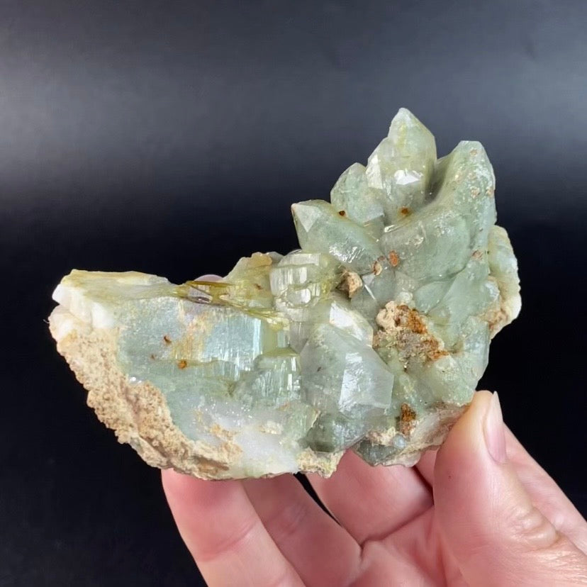 Lustrous Chlorite Included Quartz Cluster