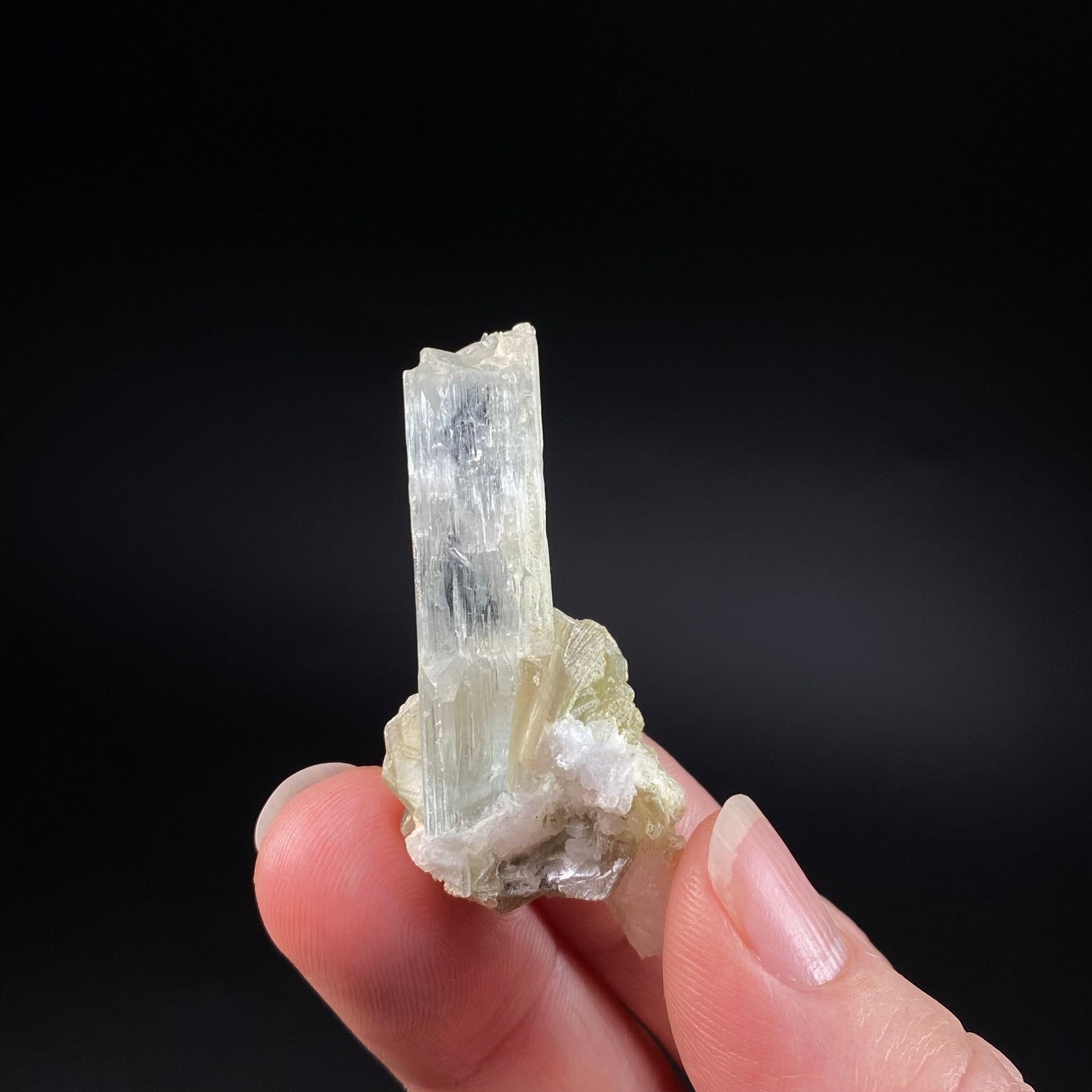 Aquamarine Crystal with Muscovite Mica