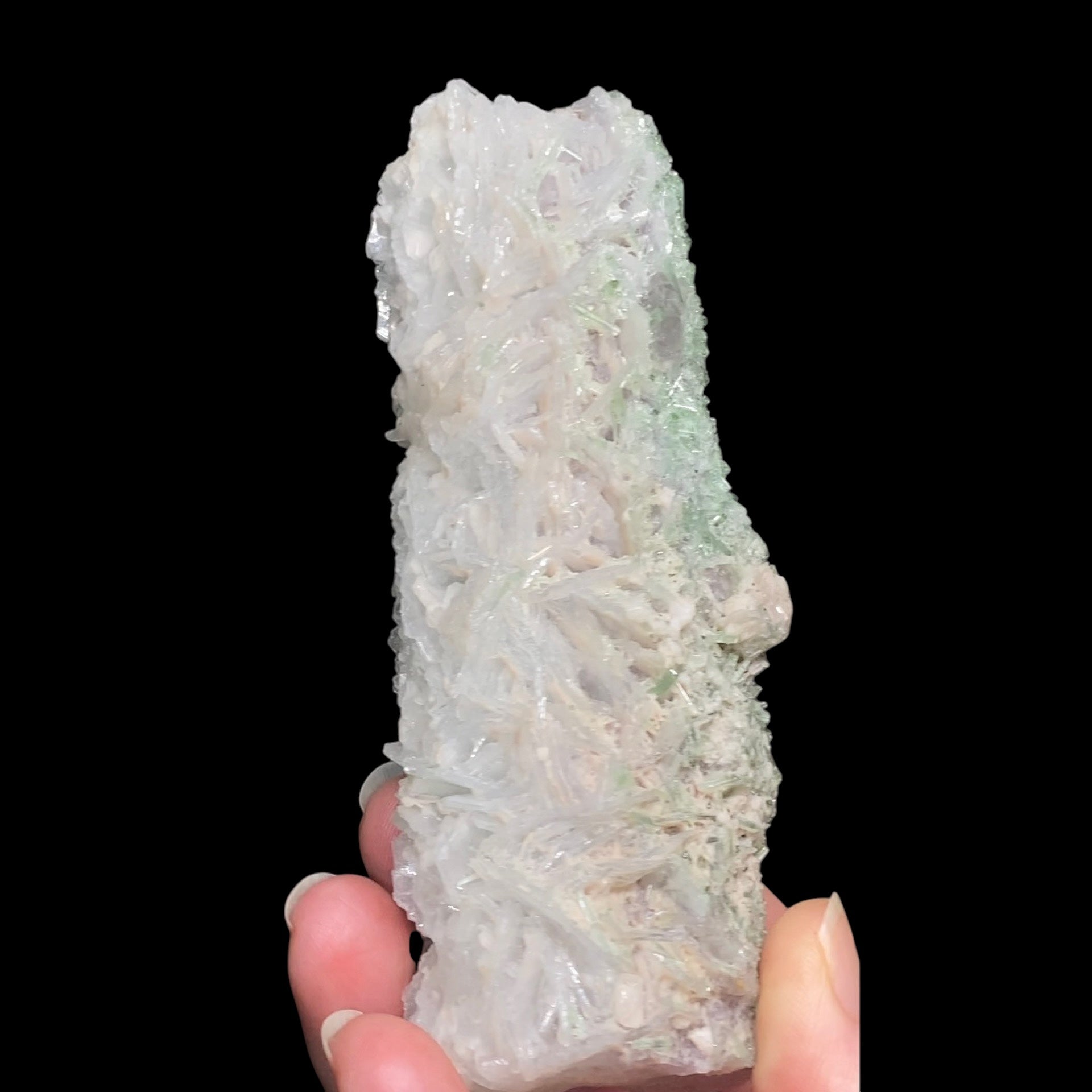 Green Tourmaline on Cleavelandite with Lepidolite, Mawi, Nuristan, Afghanistan