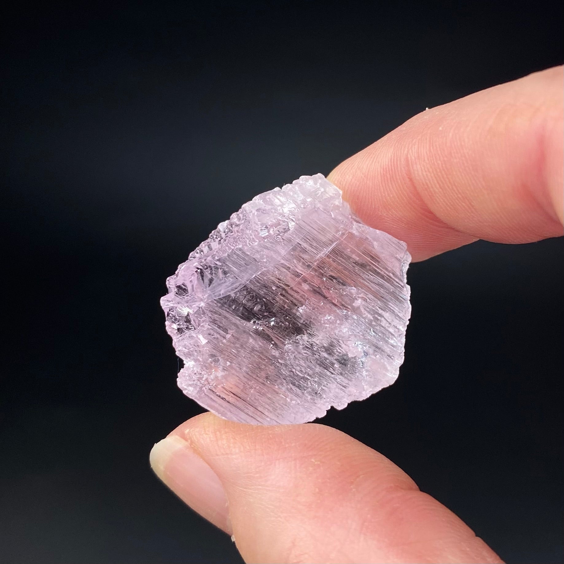 Pink Kunzite Spodumene Crystal, Fluorescent with Multiple Terminations