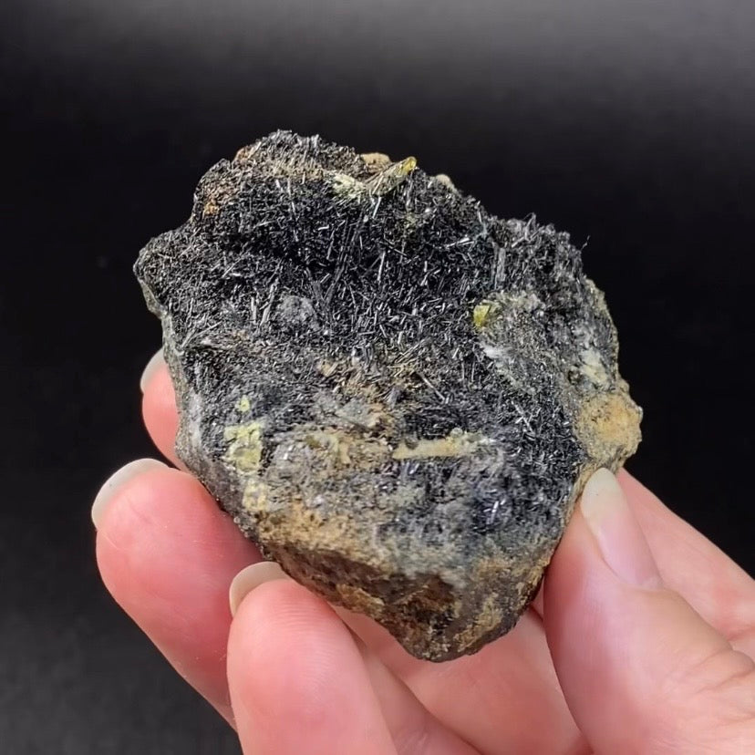 Green Titanite Sphene Crystal with Rutile on Matrix