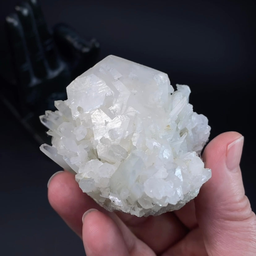 Fluorescent Calcite Specimen with Quartz Crystals from Kosovo
