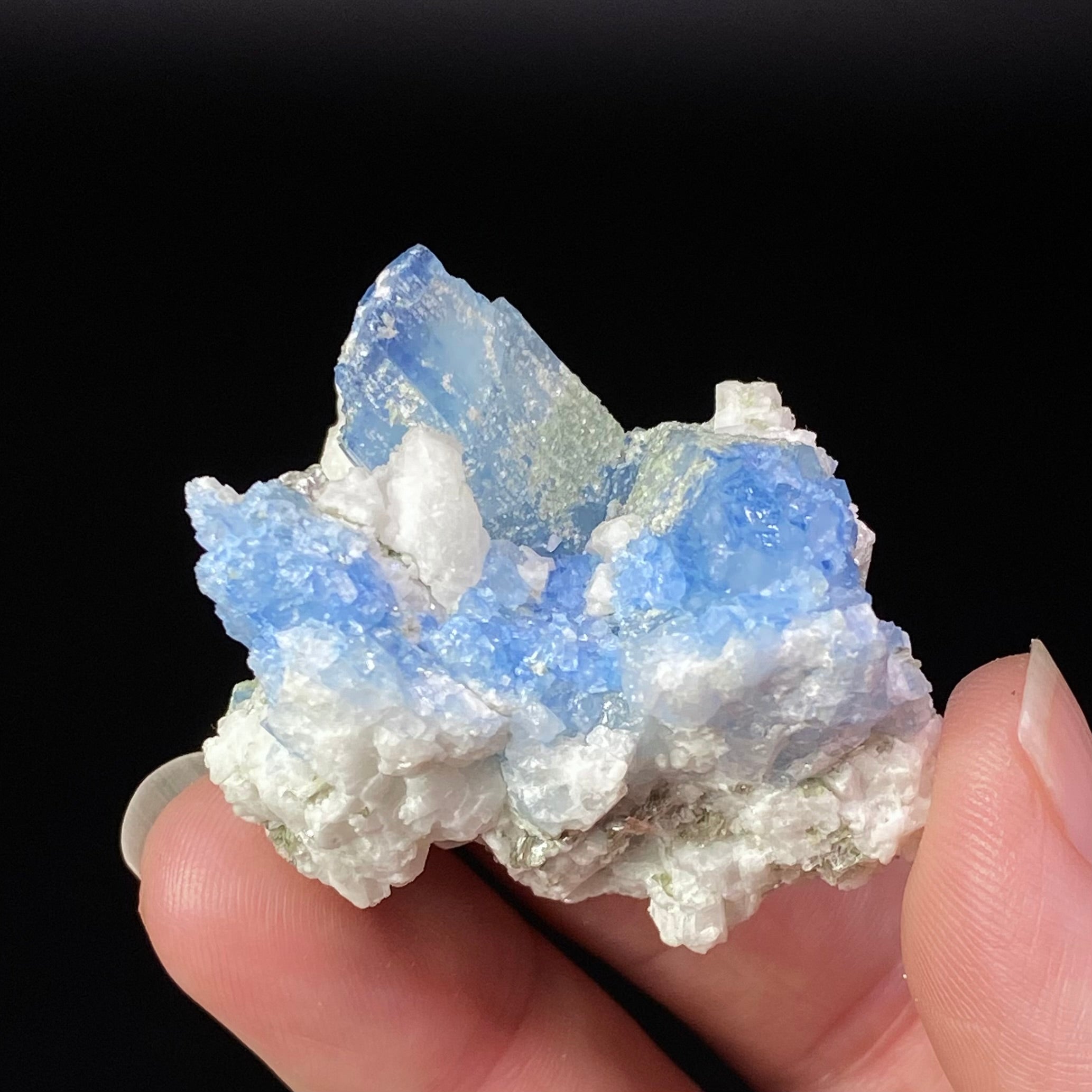 Blue Alkali Beryl Aquamarine with Muscovite Mica and Feldspar, Shigar Valley, Gilgit Baltistan, Pakistan