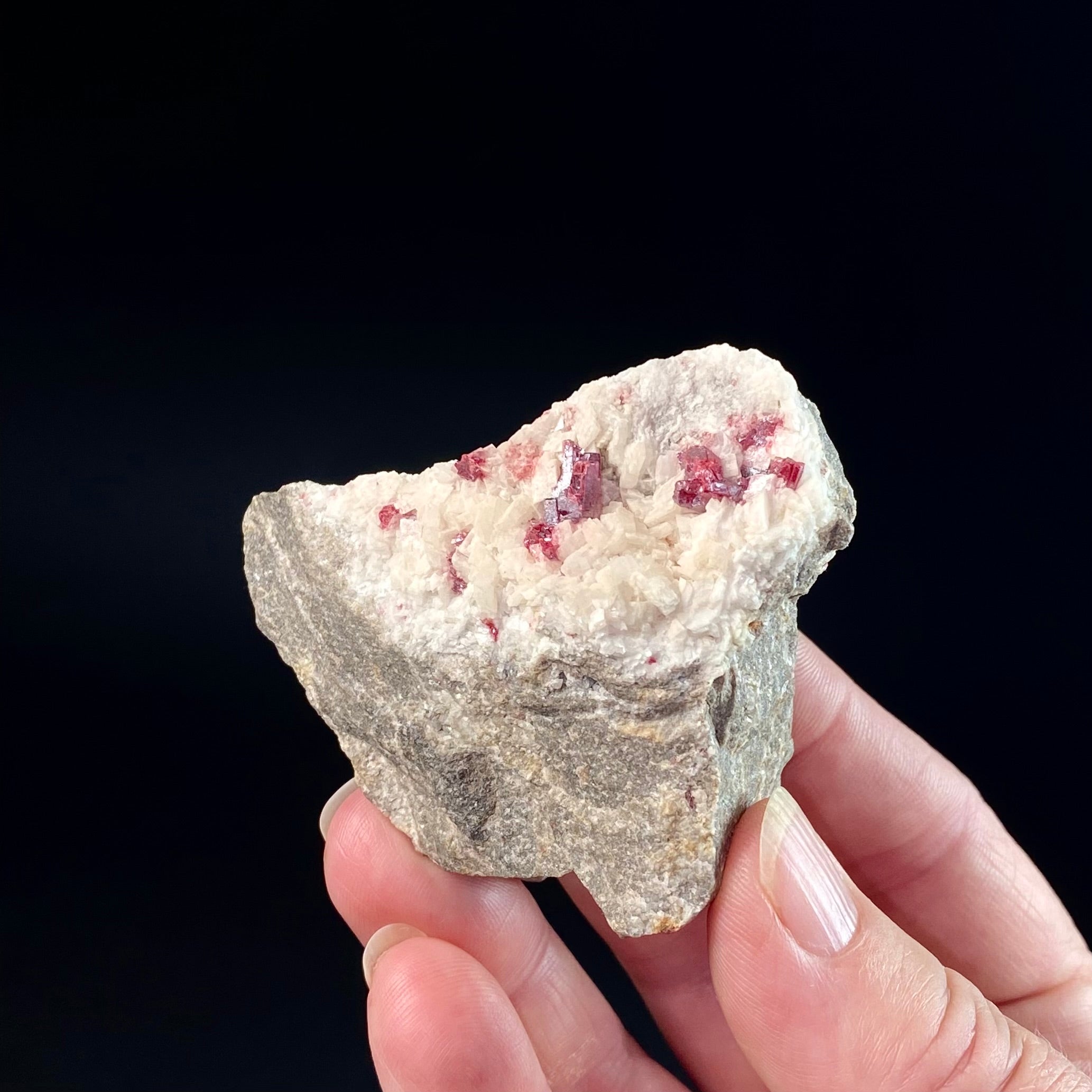 Red Cinnabar Crystals on Dolomite, Tongren Mine, Guizhou, China