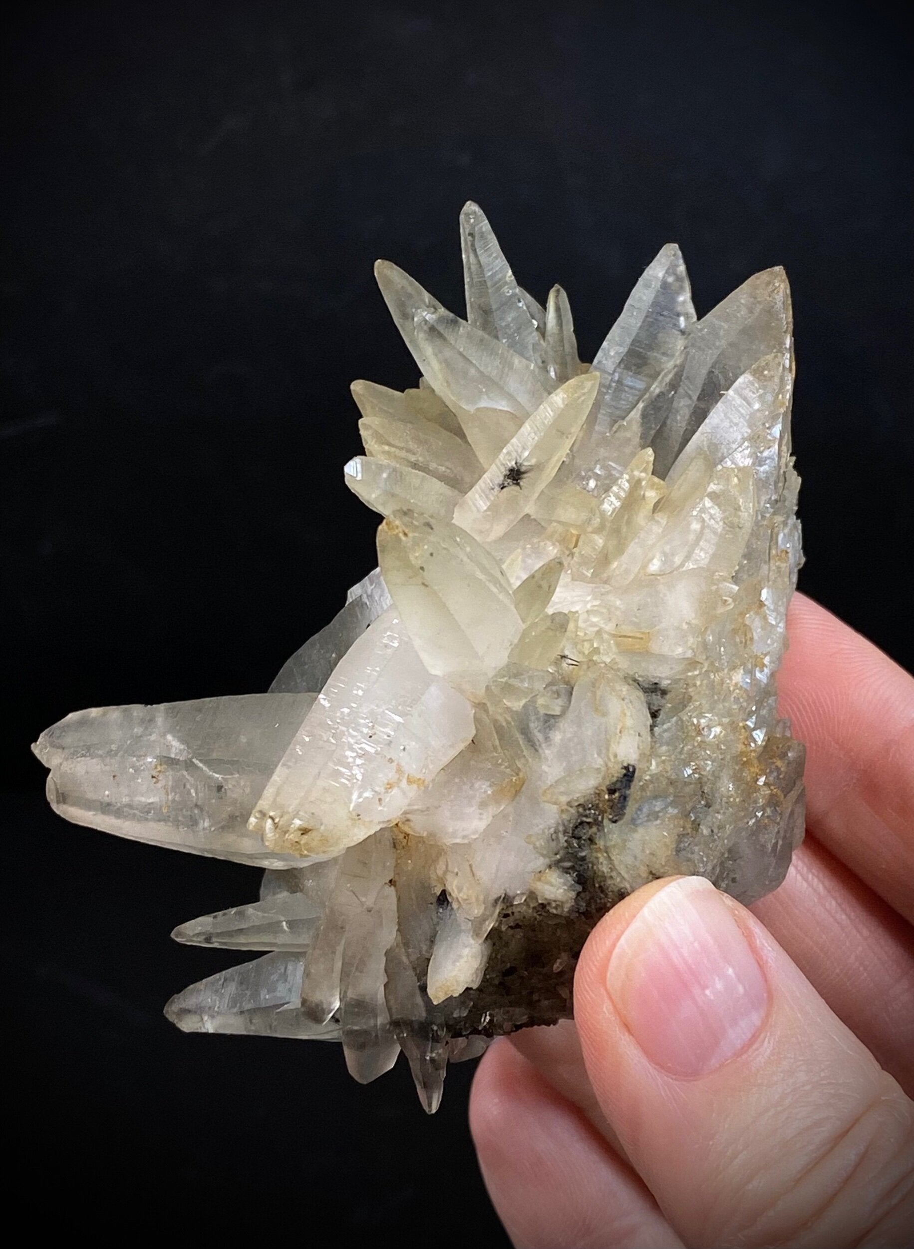 Laser Quartz Crystal Cluster with Hematite Inclustions