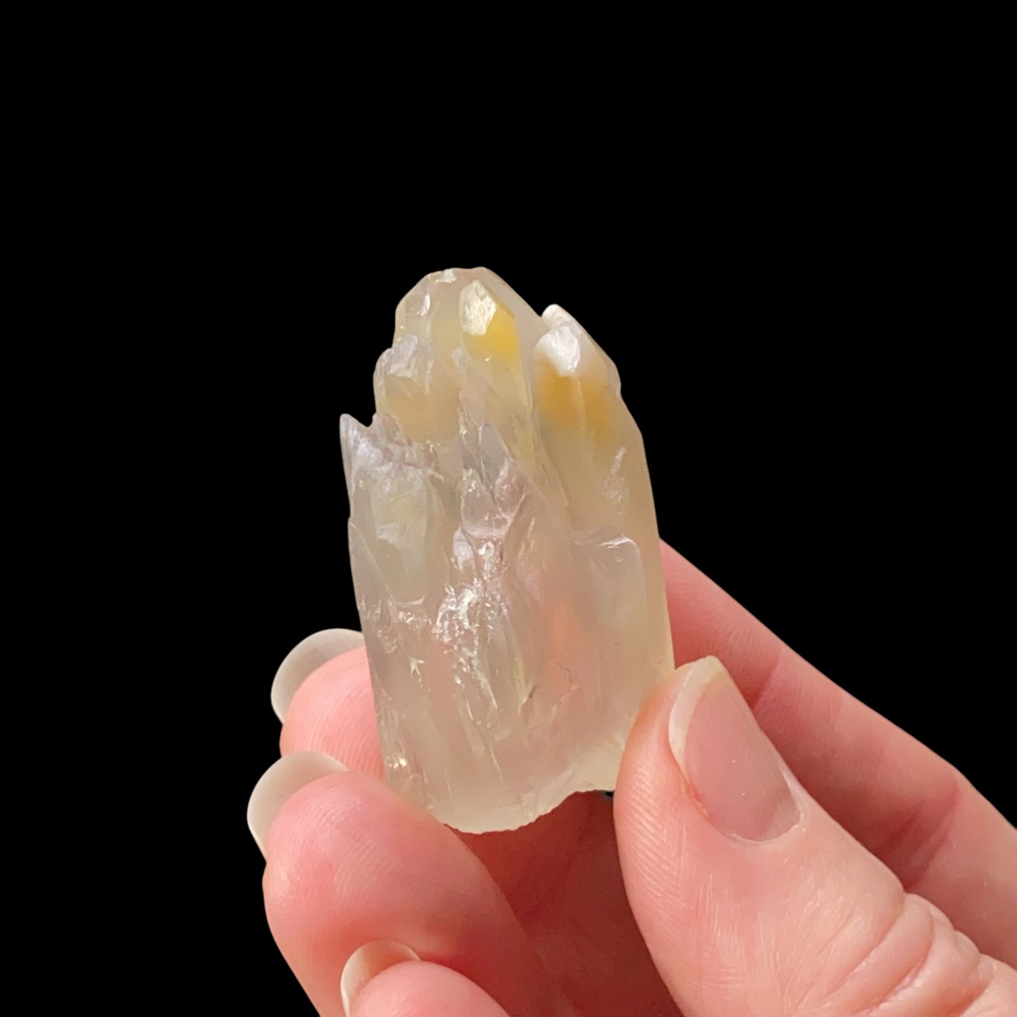 Bone Quartz Crystal Cluster with Halloysite Inclusions from Balochistan, Pakistan