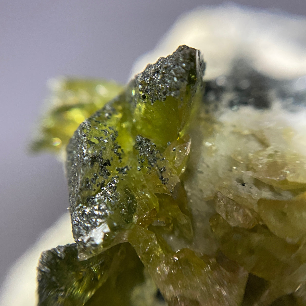 Green Alpine Type Titanite Sphene Crystals with Clinochlore on Matrix
