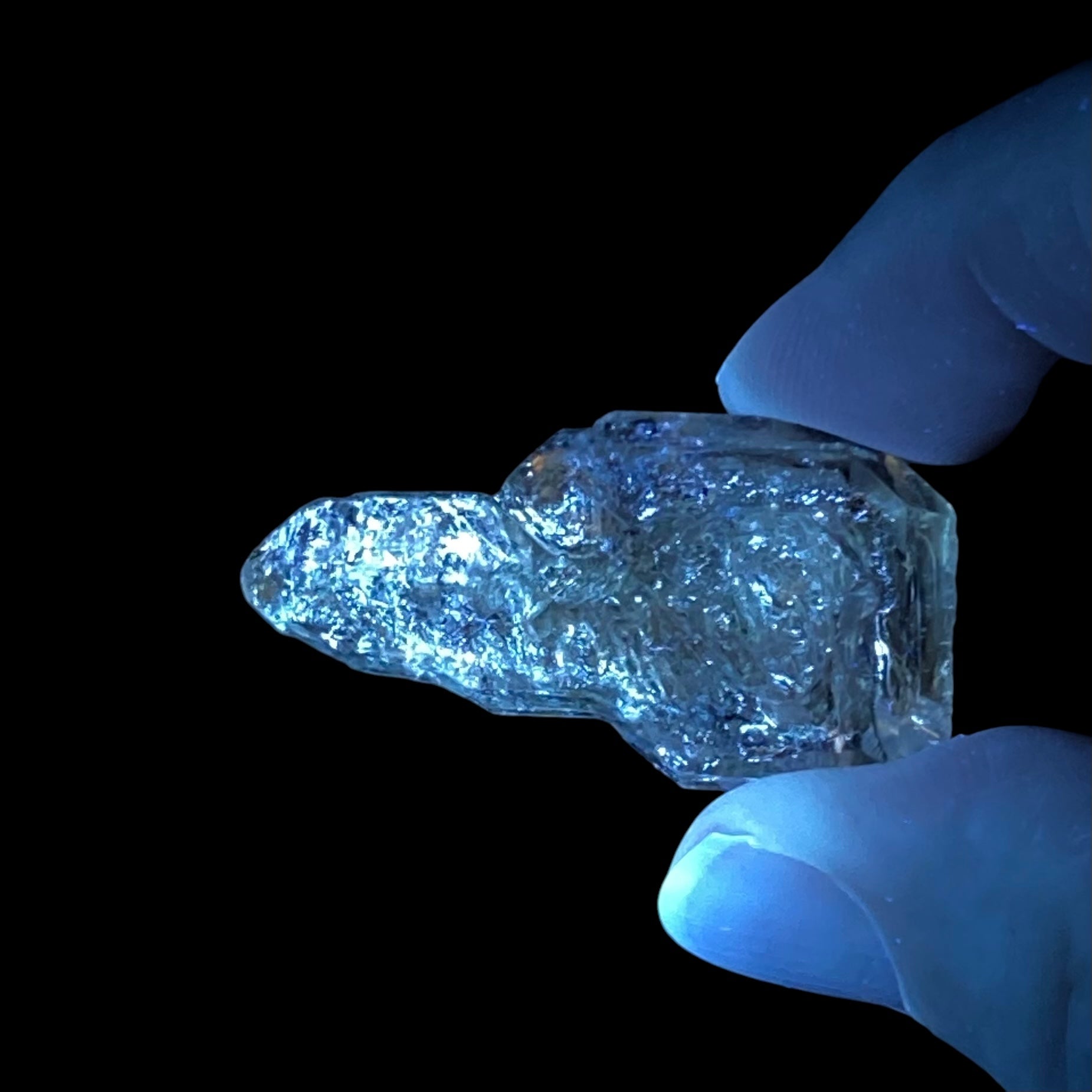 Large Key Shaped Petroleum Quartz Crystal with Fluorescence, Balochistan, Pakistan