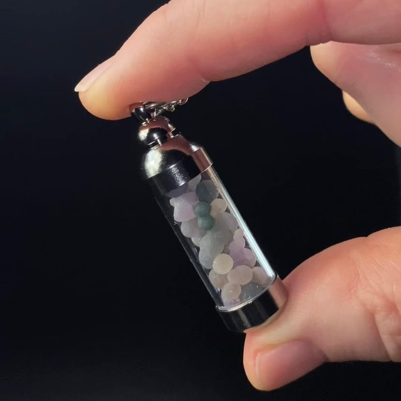 Botryoidal Amethyst / Grape Agate Filled Pendant Necklace