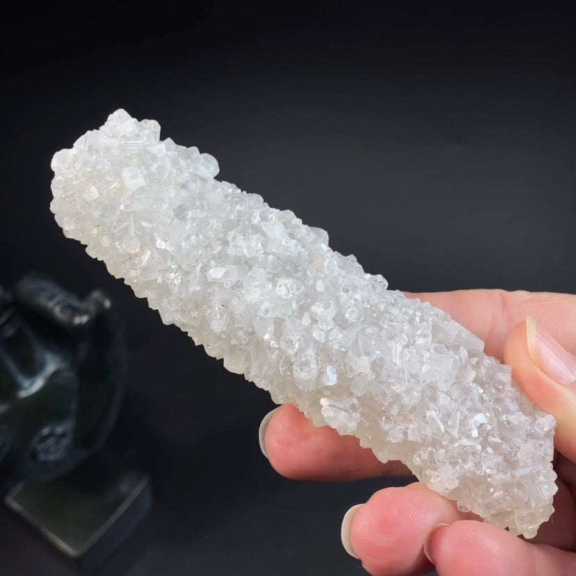 Natural Clear Druzy Apophyllite Stalactite | High Vibration Crystal Specimen