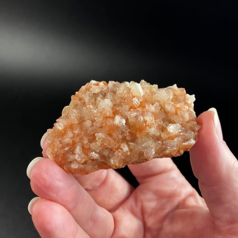 Orange & Clear Heulandite Fan Crystal Cluster
