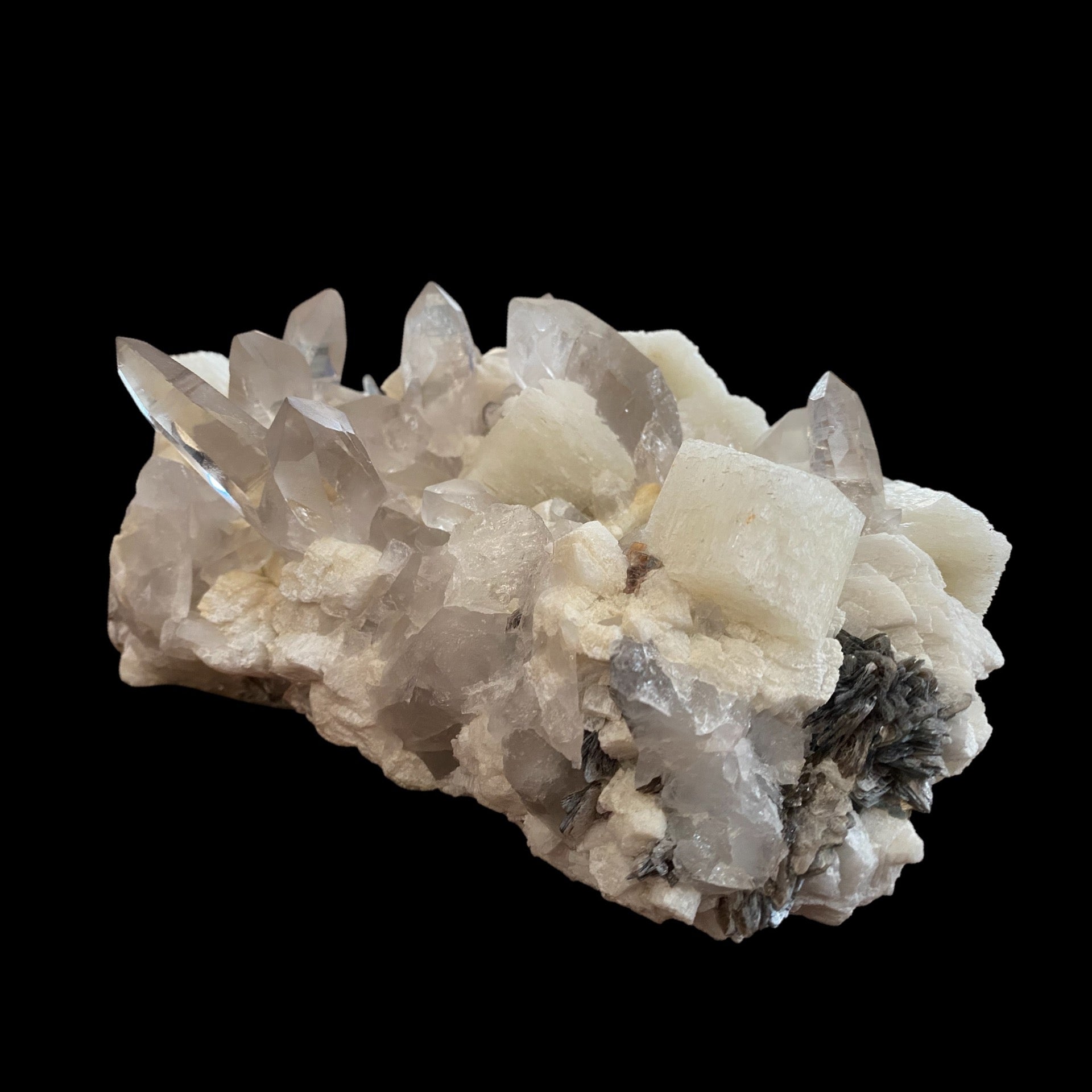 Himalayan Quartz Crystals on Microcline Feldspar Matrix from Hashupi, Shigar Valley, Pakistan