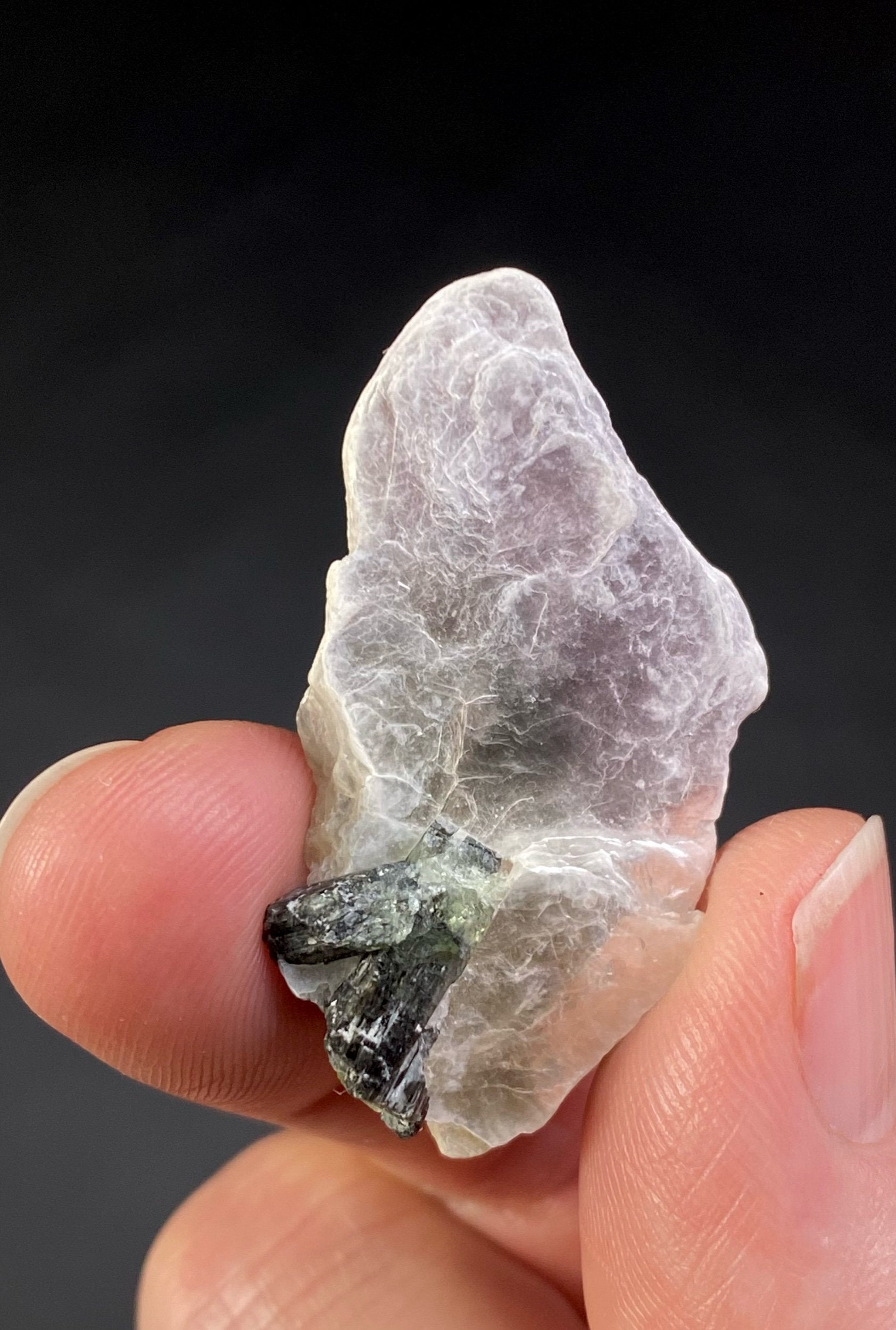 Light pink Lepidolite Leaf / Mica Book with Tourmaline