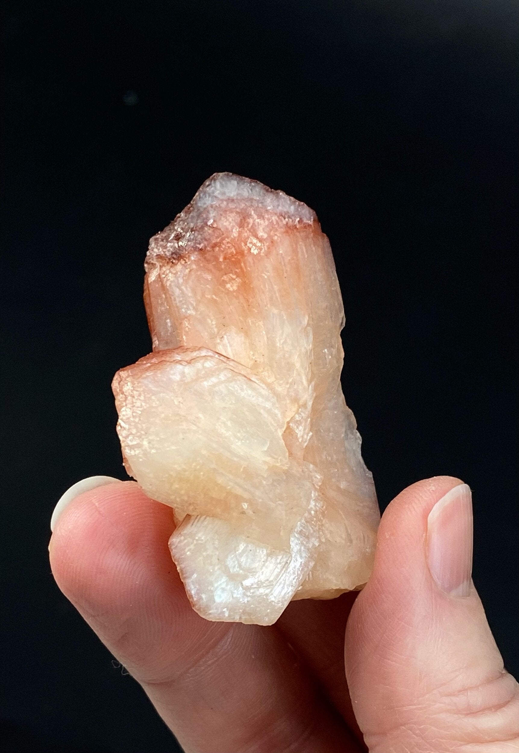 Peach and Red Hematite Stilbite Cluster, Maharashtra, India