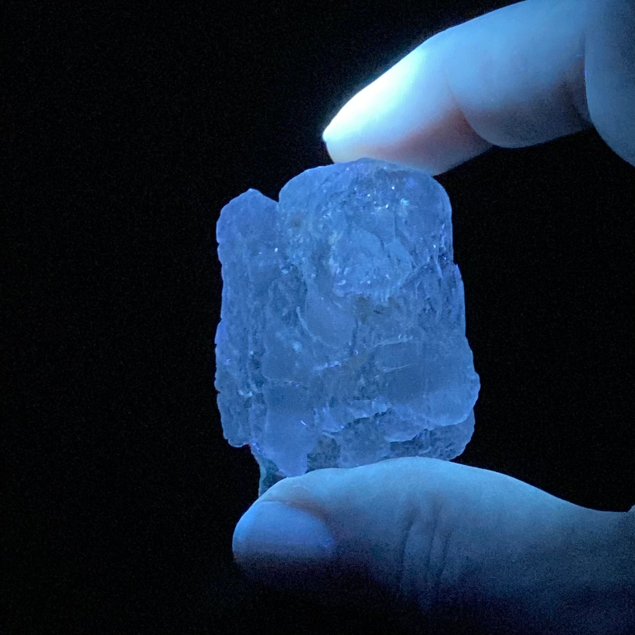 Fluorescent Clear Etched Pollucite Crystal from Afghanistan