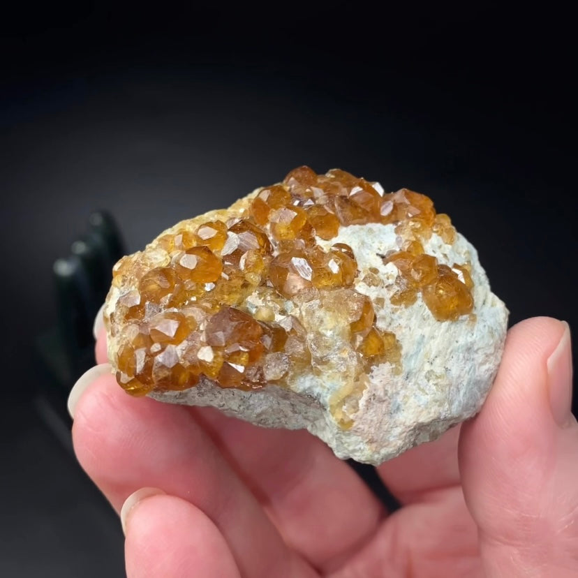 Orange Garnet Crystals on Matrix from Mohmand Agency, Pakistan