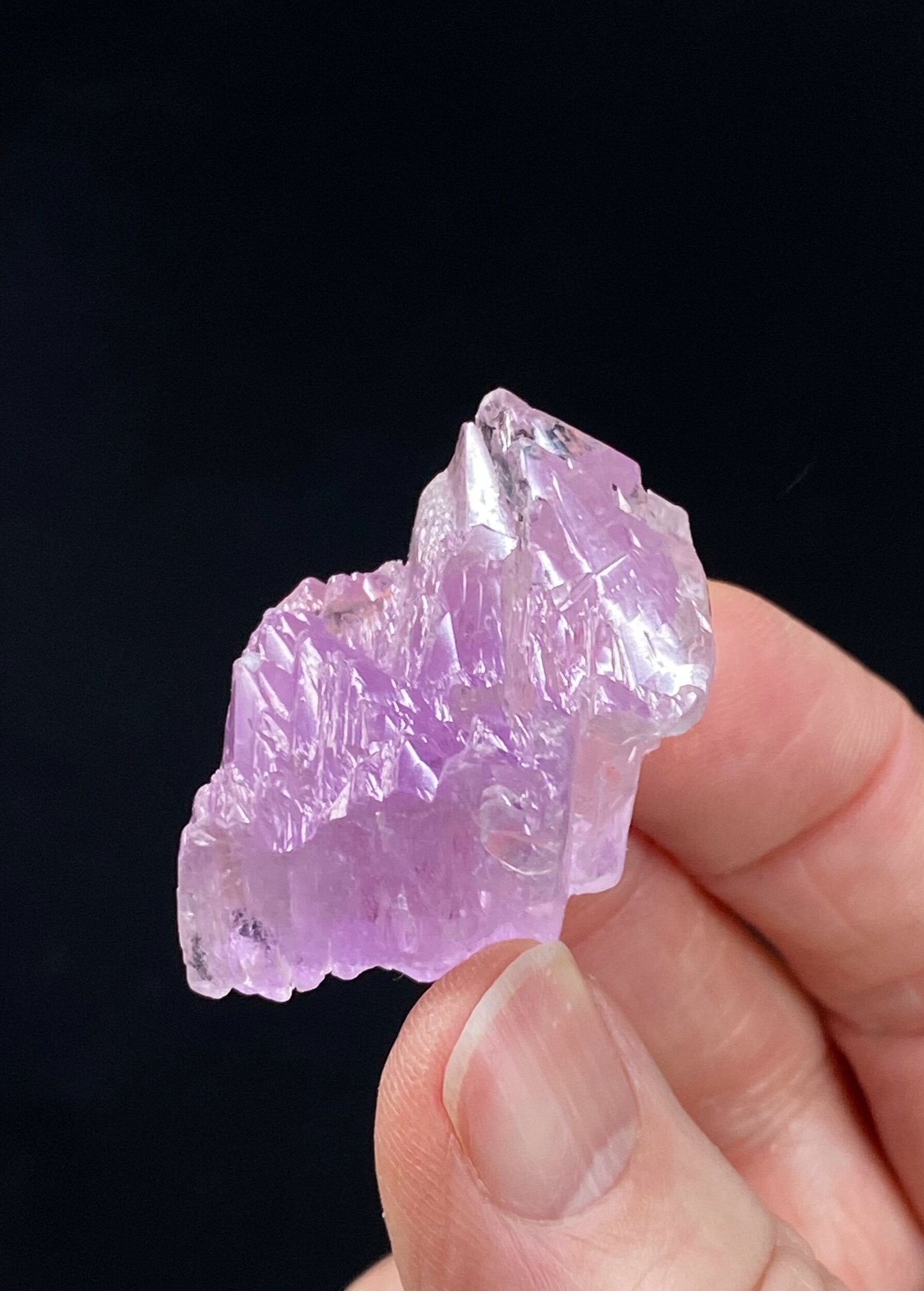 Pink Spodumene var. Kunzite Crystal with Self Healed Terminations, Laghman, Afghanistan Fluorescent