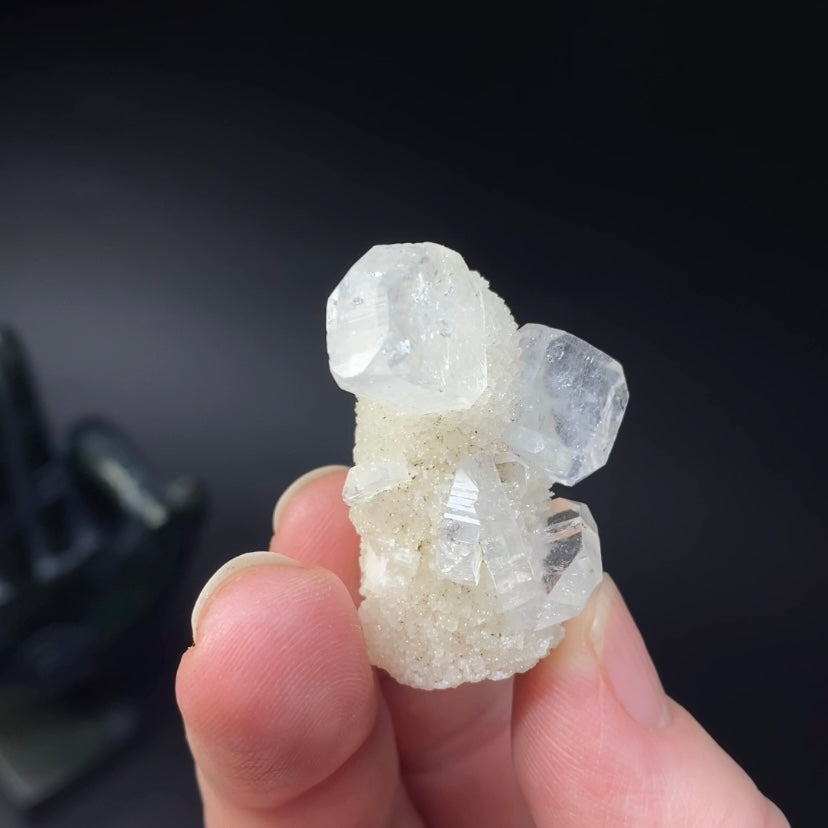 Clear Apophyllite Stalactite Formation Cluster with Quartz