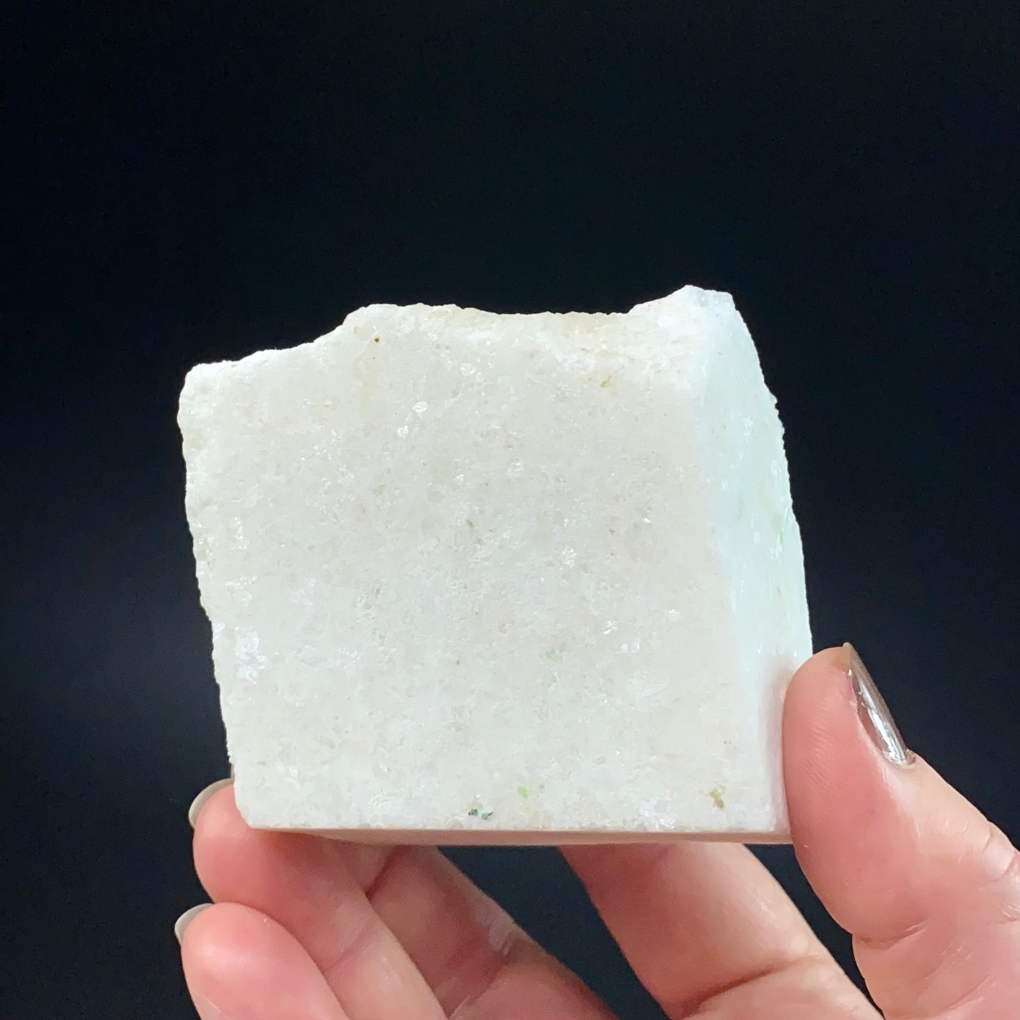 Green Pargasite Crystals with Phlogopite on Marble Matrix