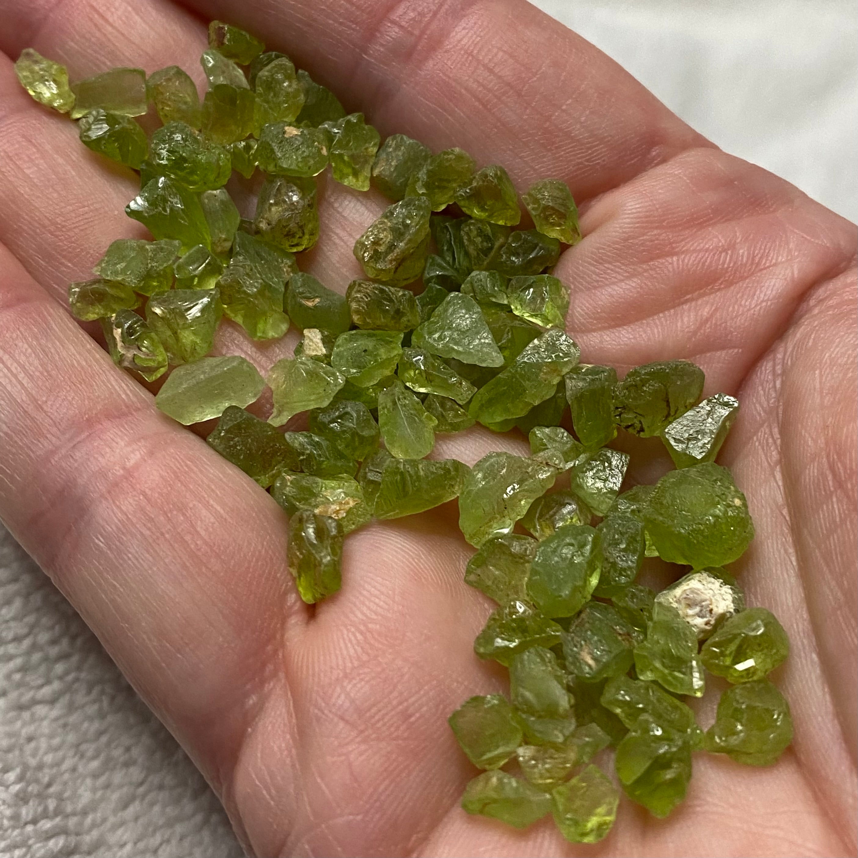 Lot of Green Peridot Crystals - Loose Gemstones