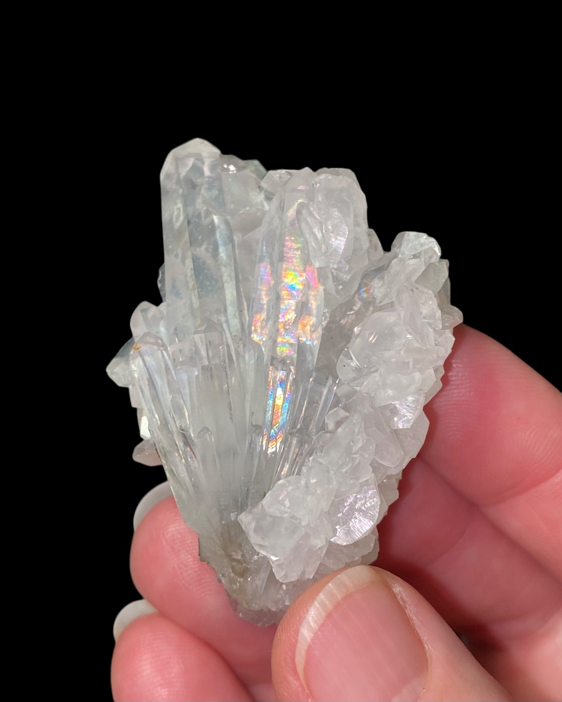 Rainbow Filled Quartz Cluster with Iridescent Pyrite & Calcite, Trepca Mines, Kosovo