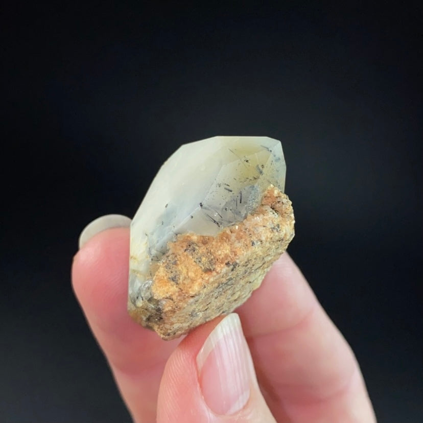 Double Terminated Astrophyllite and Aegirine Included Quartz Crystal Zagi Mountain, Pakistan
