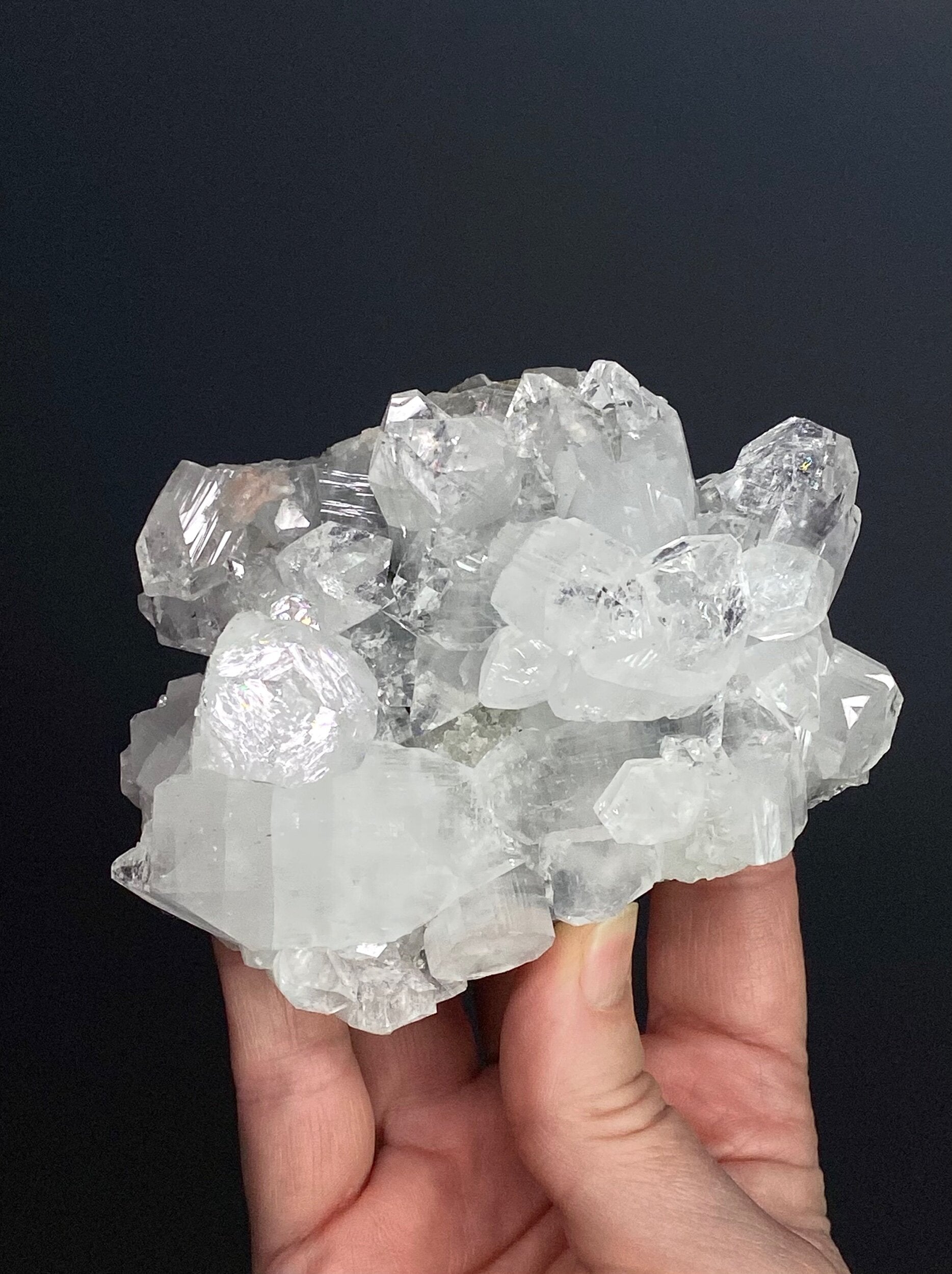 Clear Apophyllite Crystal Cluster from Jalgaon, Maharashtra, India