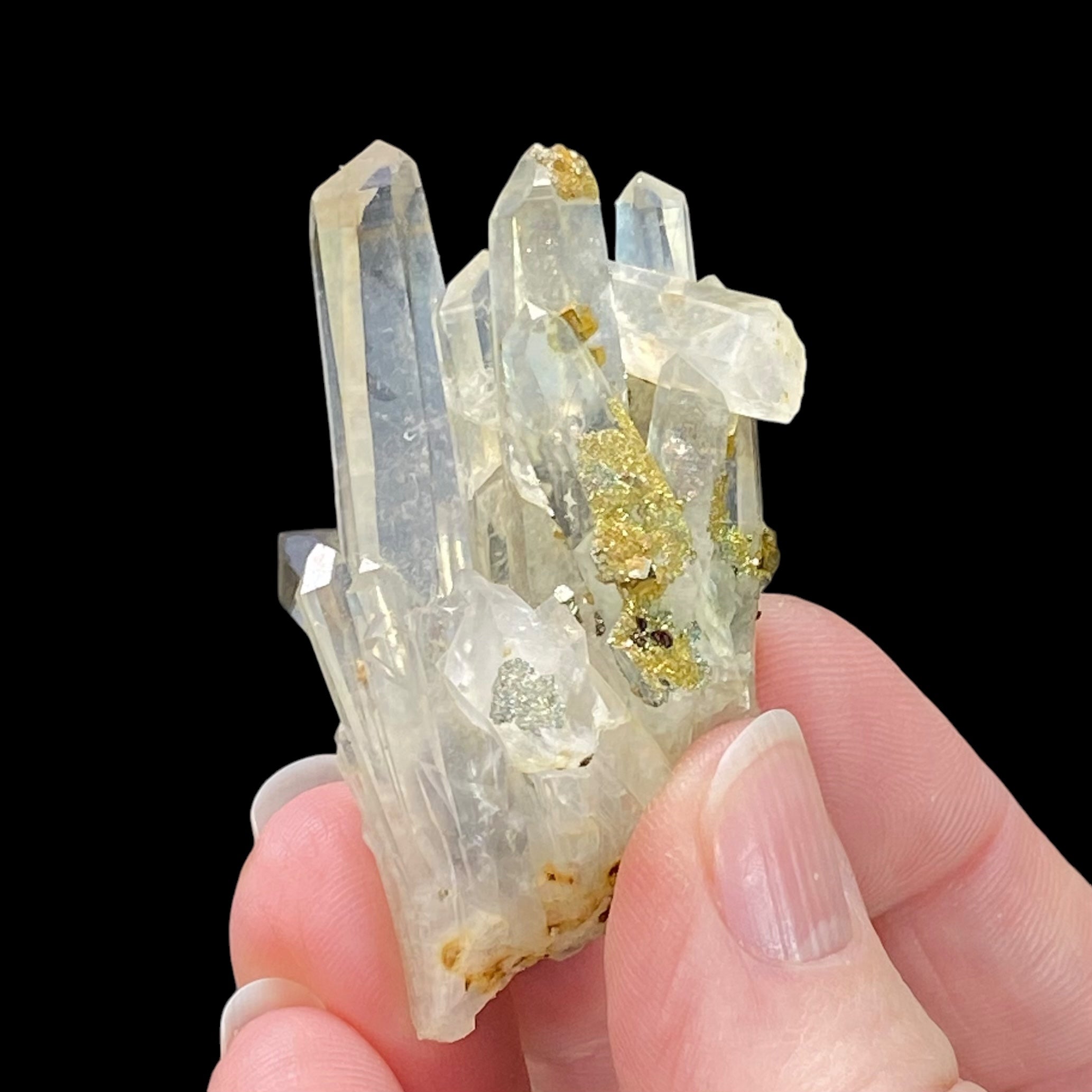 Quartz Cluster with Iridescent Pyrite & Calcite, Trepca Mines, Kosovo