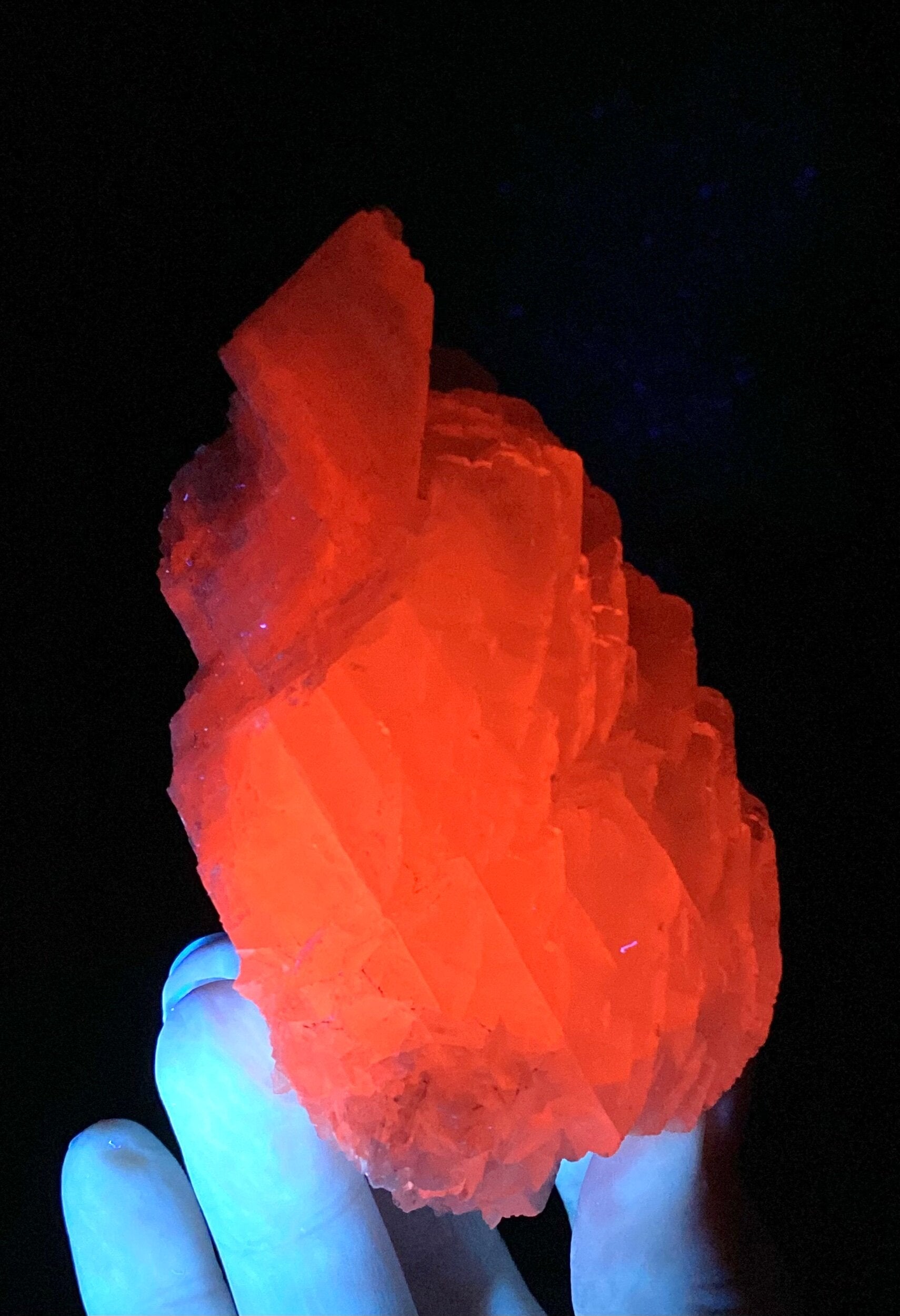 Fluorescent Mangano Calcite Specimen