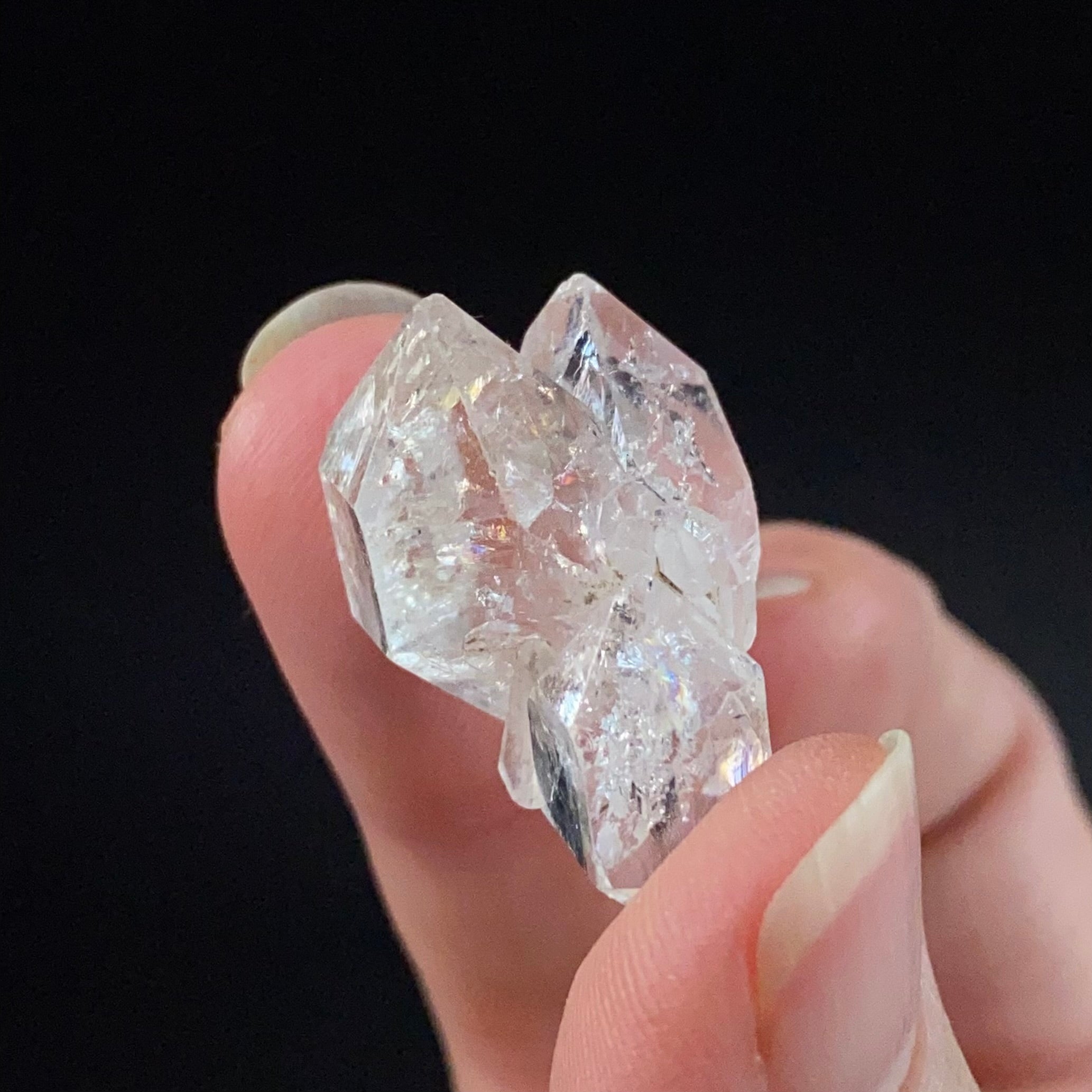 Double Terminated Diamond Style Quartz Crystal Cluster