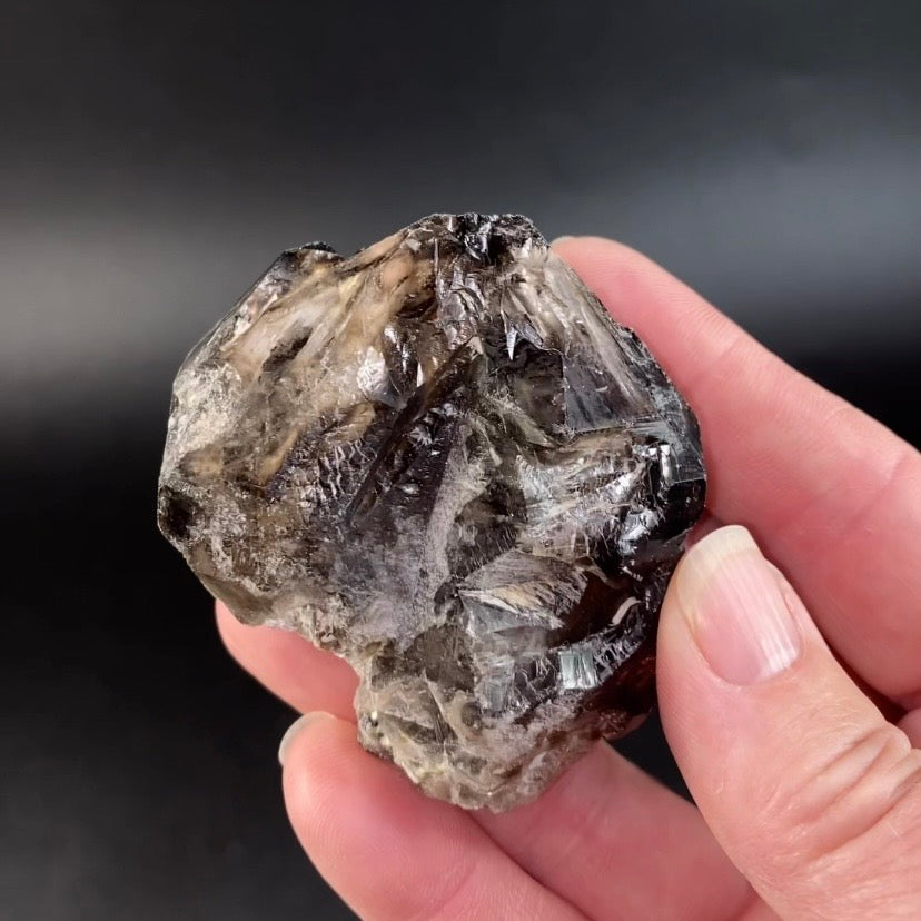 Smoky Etched Quartz Crystal from Minas Gerais, Brazil
