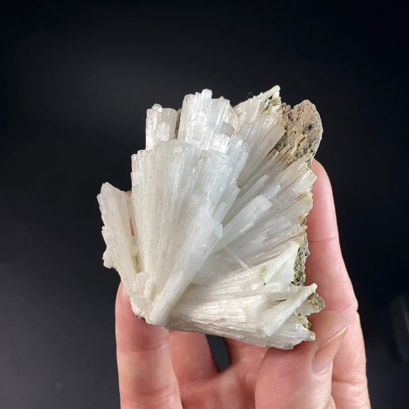Radiating Scolecite Crystals in Basalt Pocket