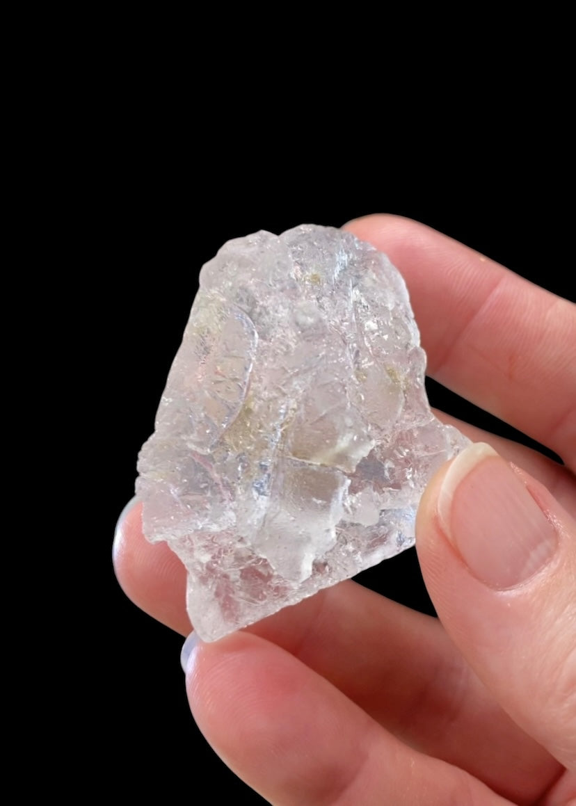 Fluorescent Clear Etched Pollucite Crystal from Afghanistan