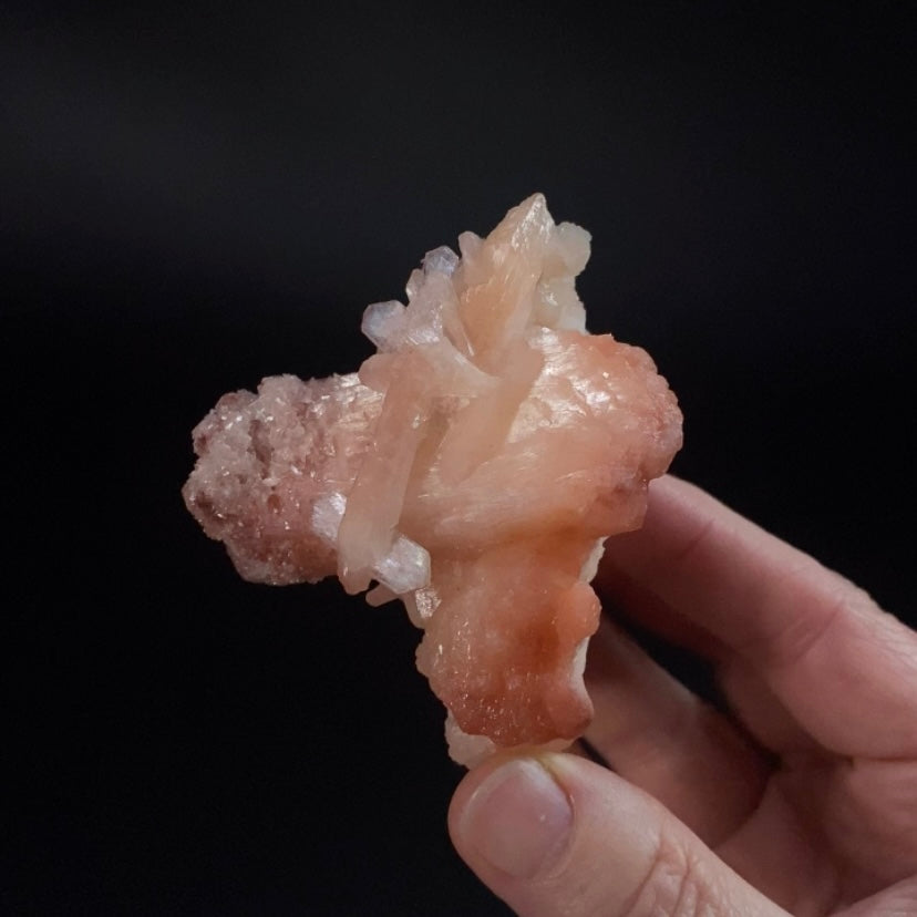 Peach and Red Hematite Stilbite Cluster, Maharashtra, India
