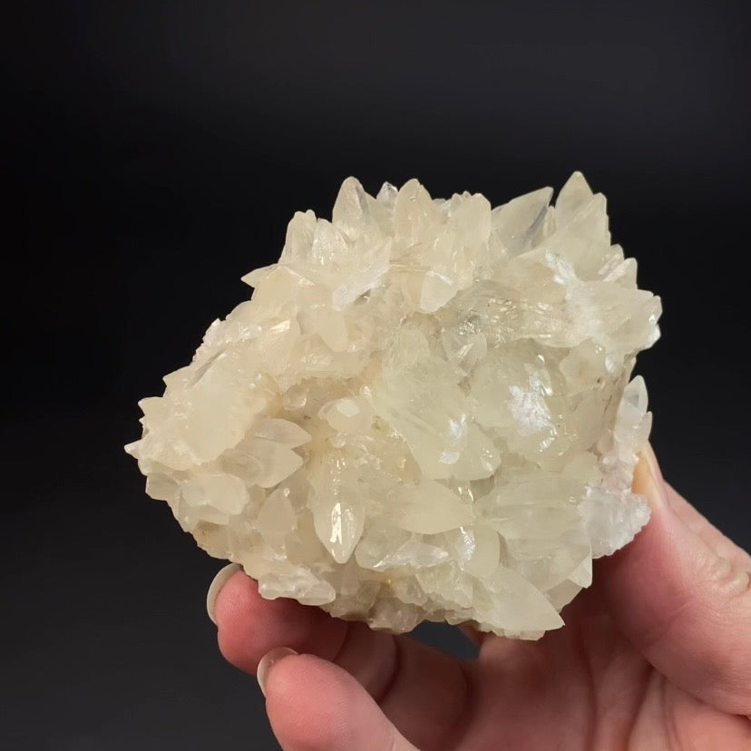 Scalenohedral DogTooth Calcite on Blue Purple Fluorite Matrix, UV Reactive, Fluorescent