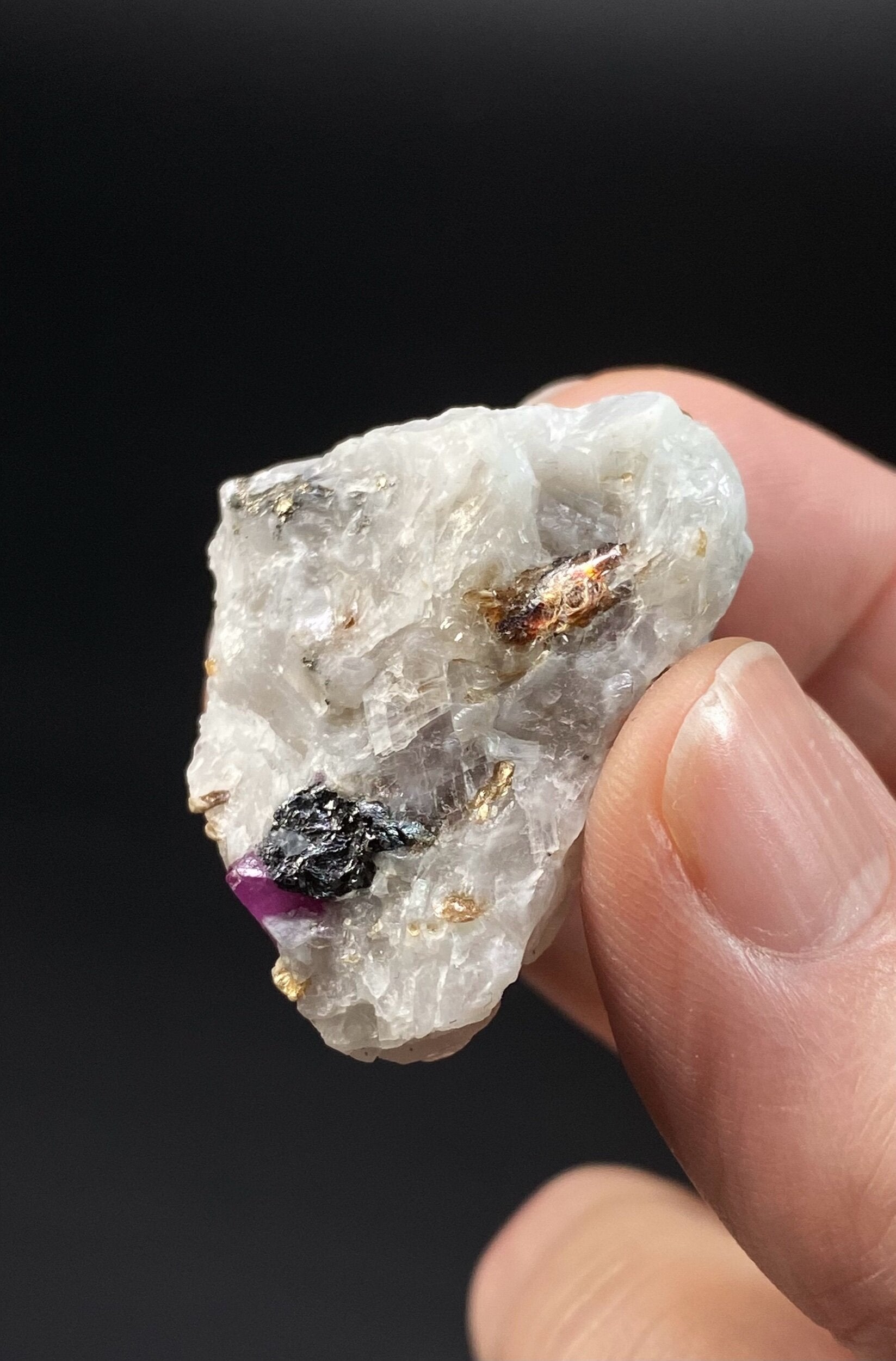 Pseudo Octahedral Natural Ruby Crystals on Marble Matrix, Jegdalek, Afghanistan