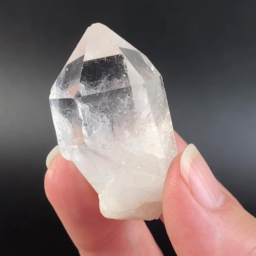 Water Clear Quartz Crystal with 2 Diamond Shaped Windows, Minas Gerais, Brazil Natural Crystal