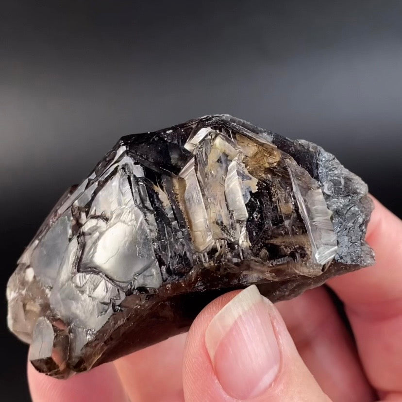 Smoky Etched Quartz Crystal from Minas Gerais, Brazil