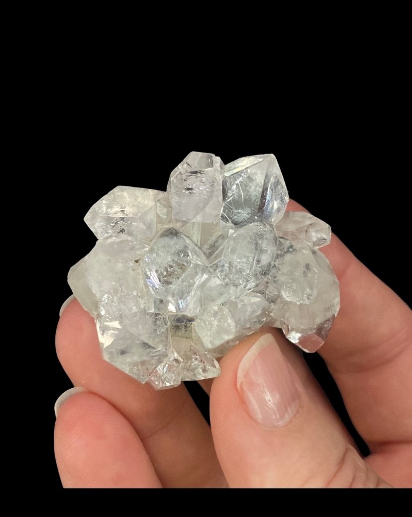 Double Terminated Clear Apophyllite Crystal Cluster