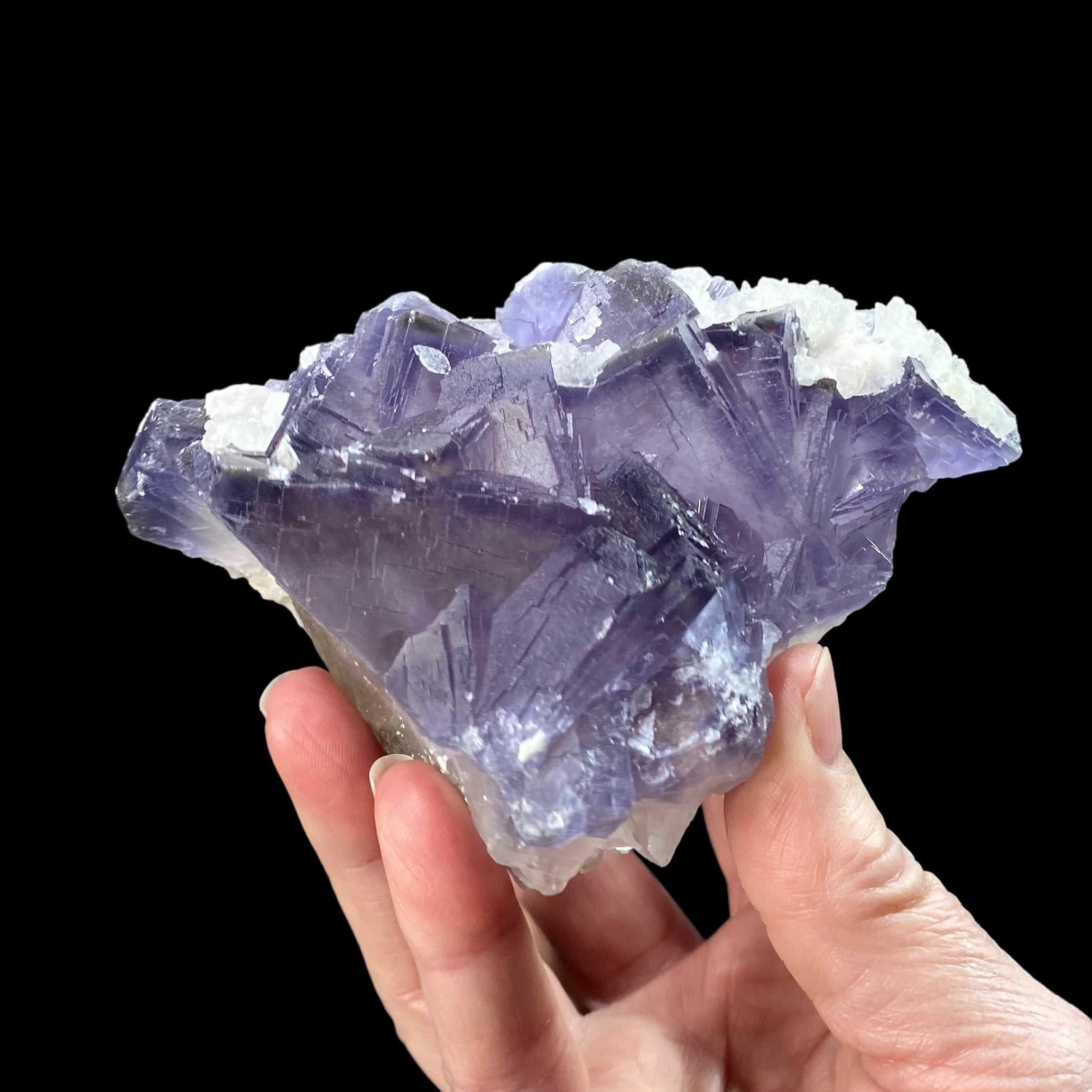 Purple Fluorite Cluster with Dogtooth Calcite