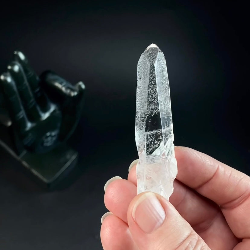 Water Clear Trigonal Habit Quartz Crystal with Starbrary Markings, Minas Gerais, Brazil