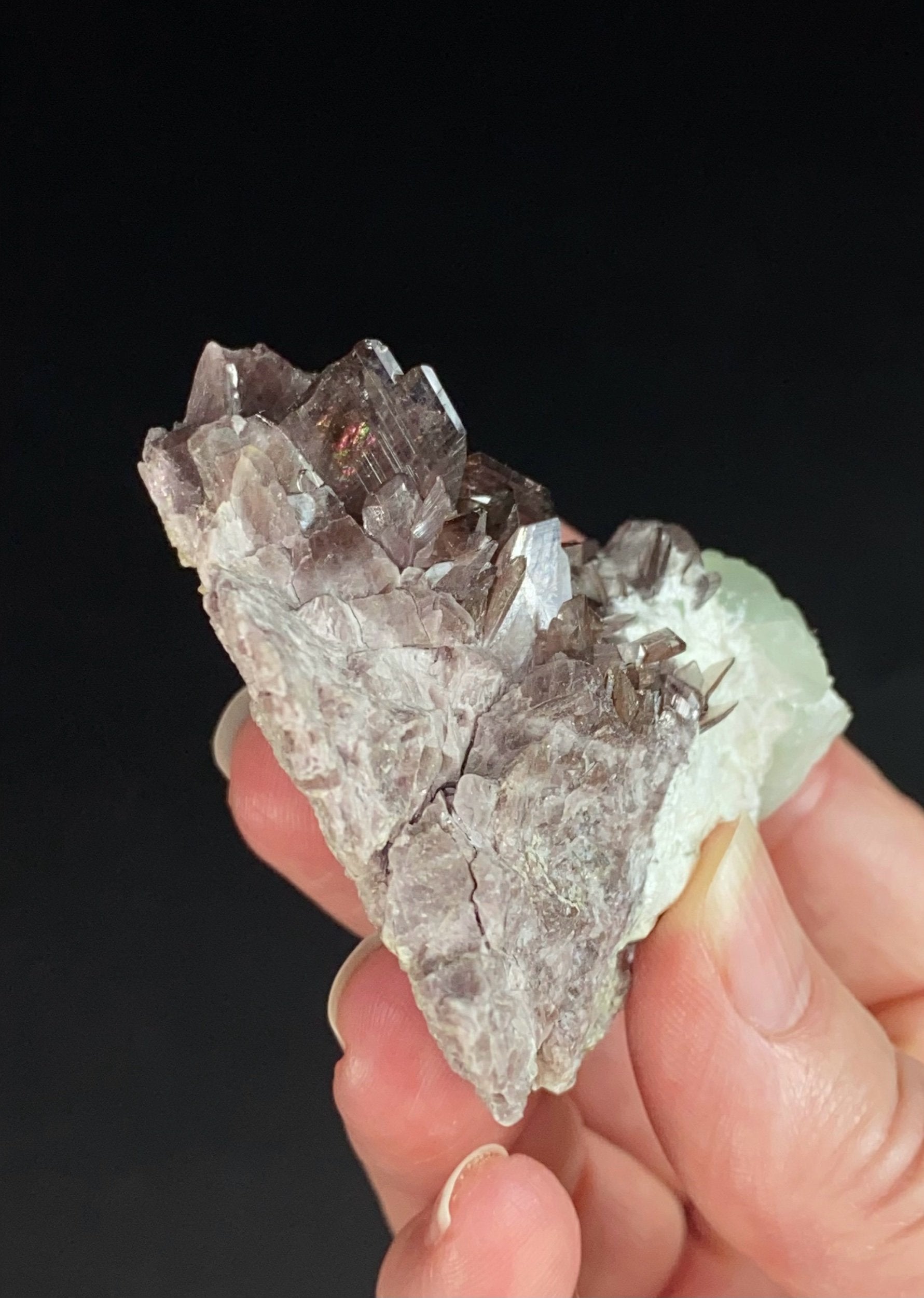 Axinite Crystal Cluster with Chrysotile and Pericline from Shigar Valley, Gilgit-Baltistan, Pakistan