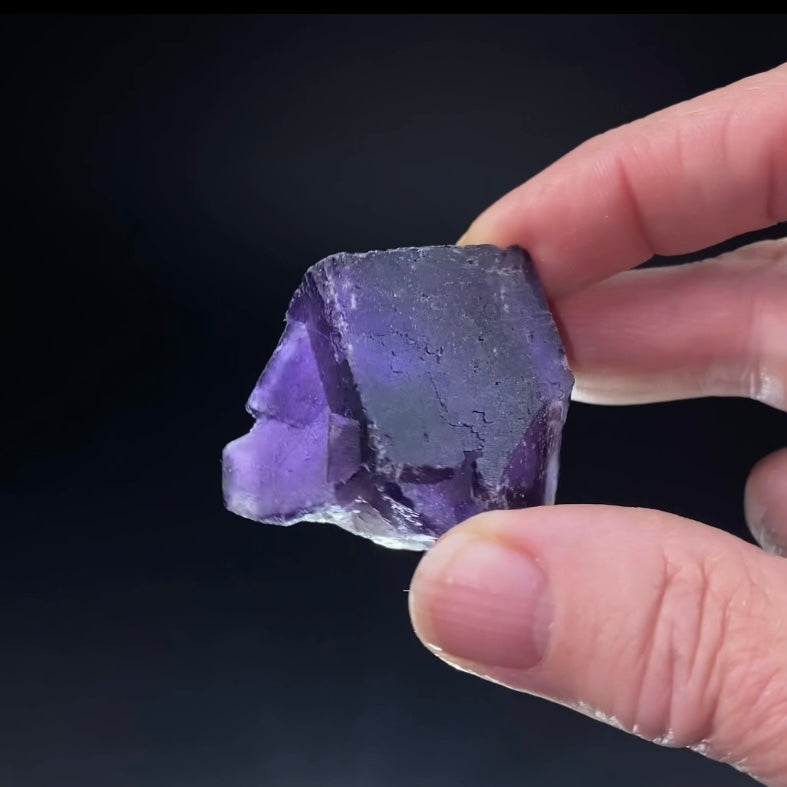 Deep Purple Fluorite Cube Cluster