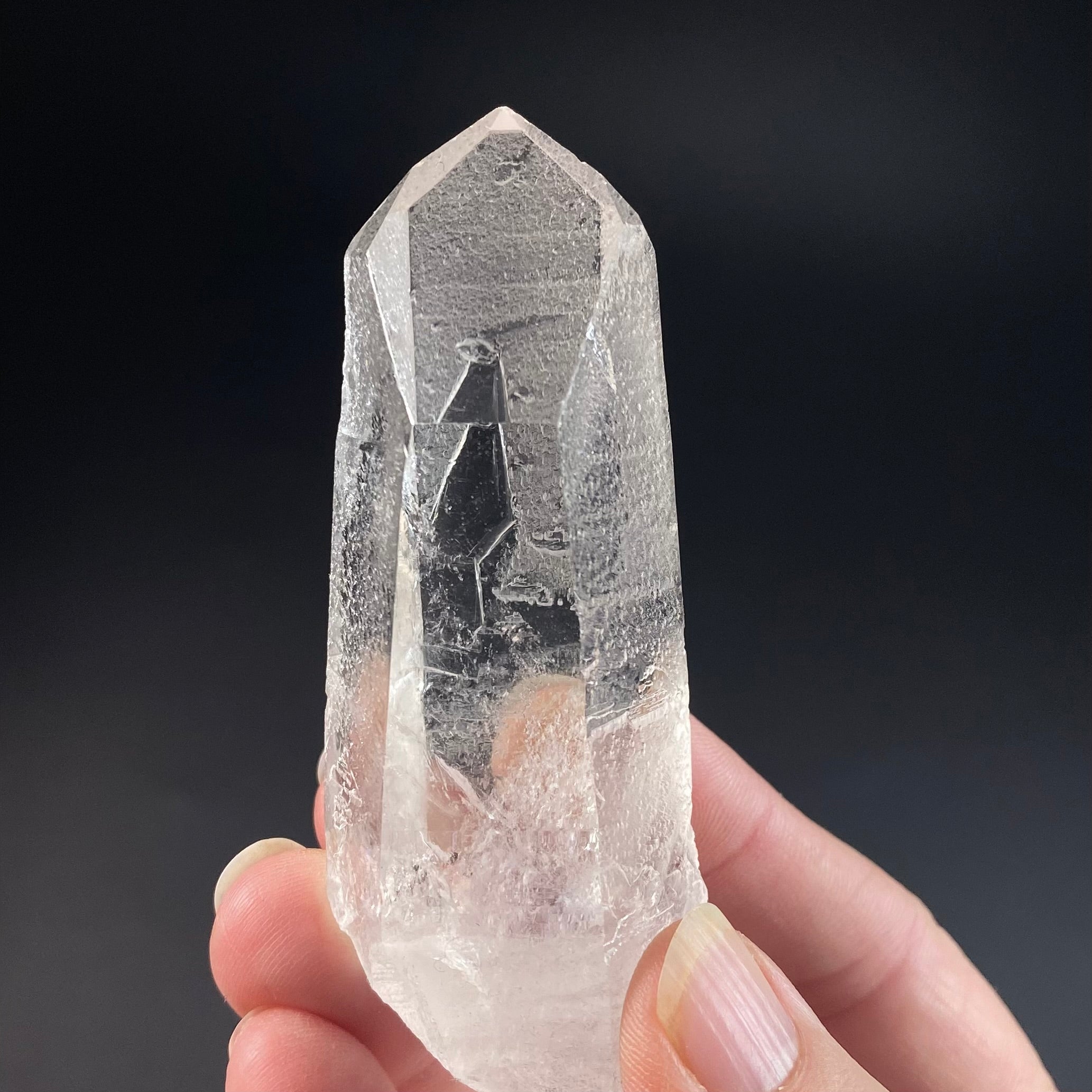Water Clear Channeling Quartz Crystal with Starbrary Markings and Record Keeper