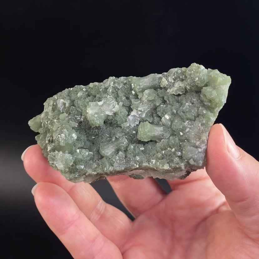 Double Sided Deep and Light Green Prehnite Cluster