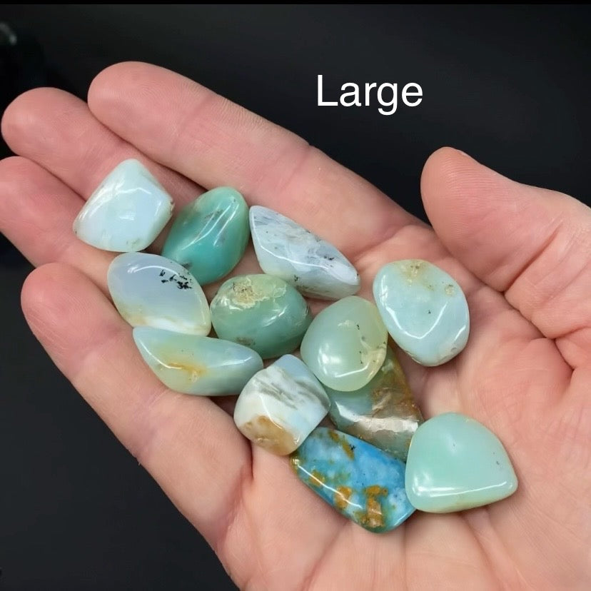 Peruvian Blue Green Andean Opal Tumbled Stone Specimen
